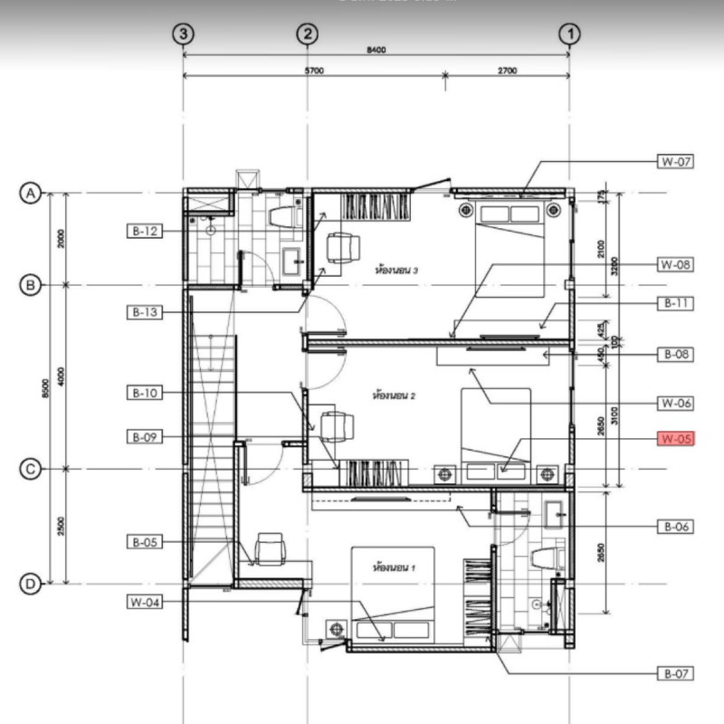 W-05 ชุดหัวเตียงห้องนอน 2 ชั้น 2